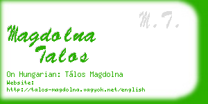 magdolna talos business card